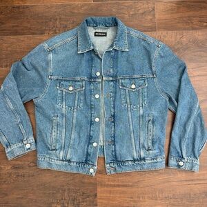 Balenciaga Light Blue Denim Jacket with Black Label
